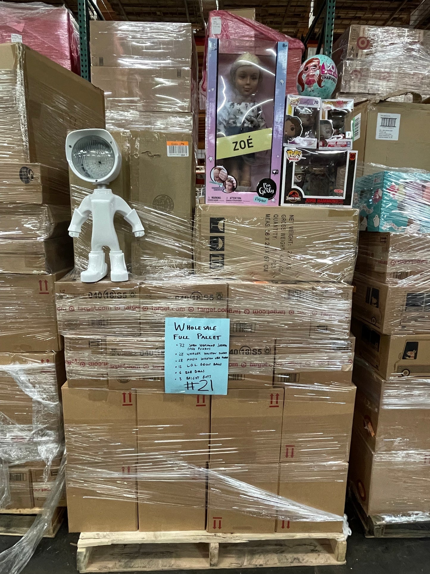 #21 Wholesale Pallet of Mix of Toys. Funko Pop, LOL Dolls, Im a Girly Dolls, Bright Bots (Retail $2950)) Pickup Only!