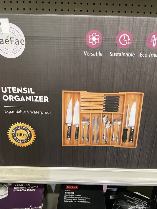 LOT #36 Bamboo Cutlery Drawer Organizers (Quantity 144. Retail $5040) PICKUP ONLY!