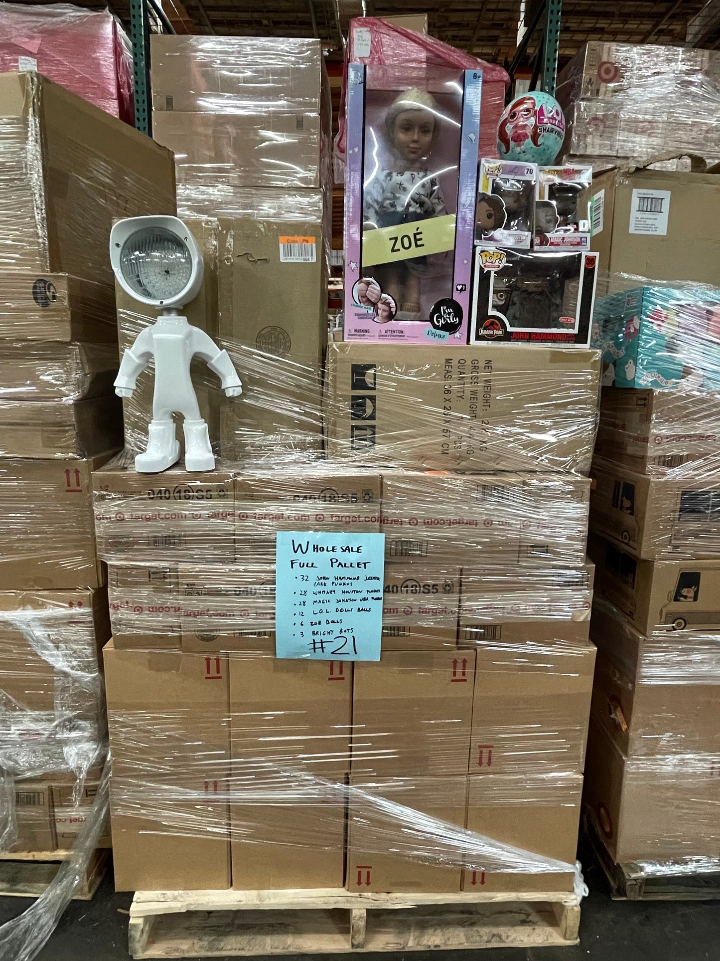 #21 Wholesale Pallet of Mix of Toys.  Funko Pop, LOL Dolls, Im a Girly Dolls, Bright Bots (Retail $2950)) Pickup Only!