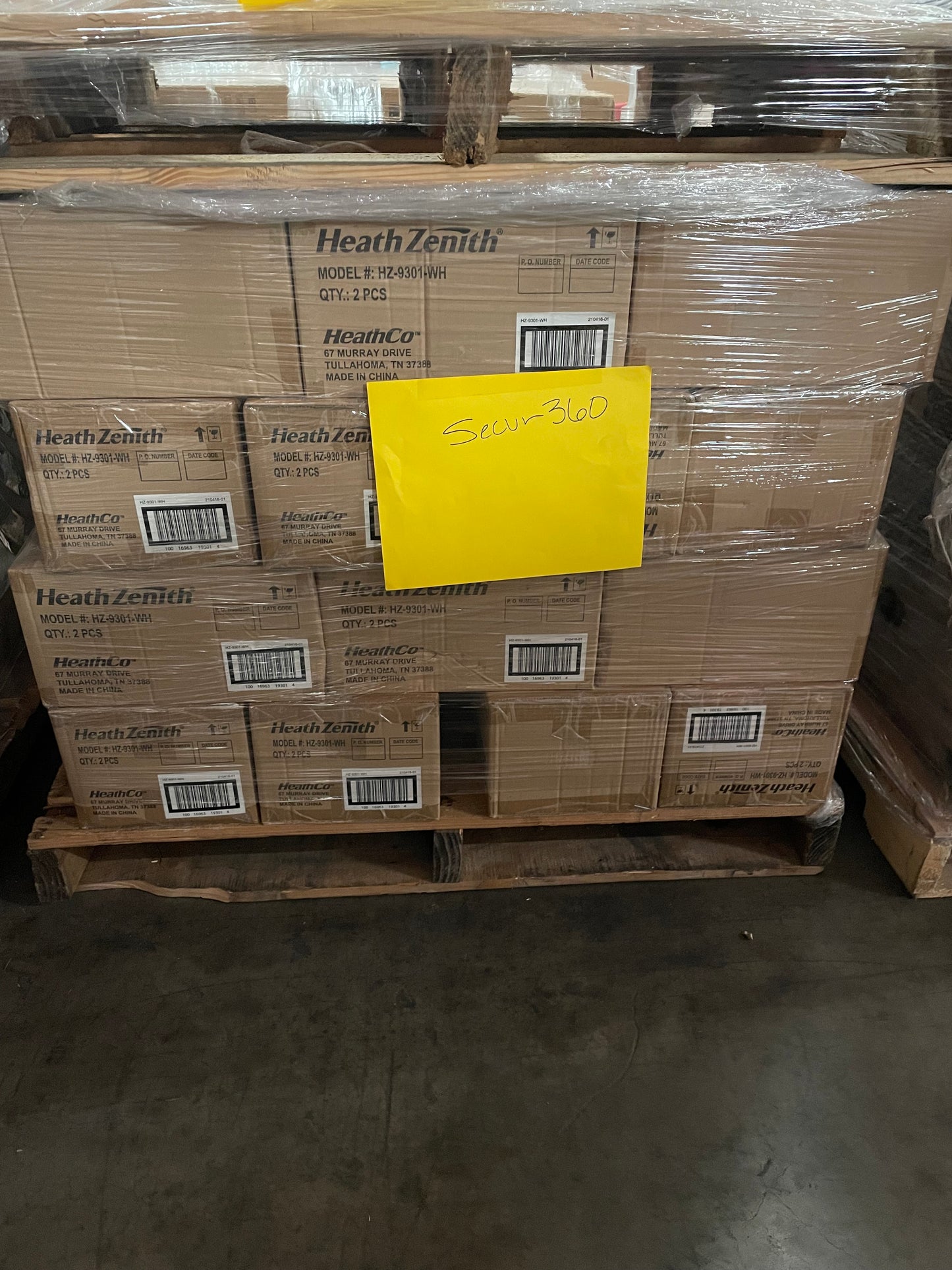 LOT #32 Heath Zenith Secur360 Wired Security Motion Lights (Quantity 88. Retail $6160) PICKUP ONLY!