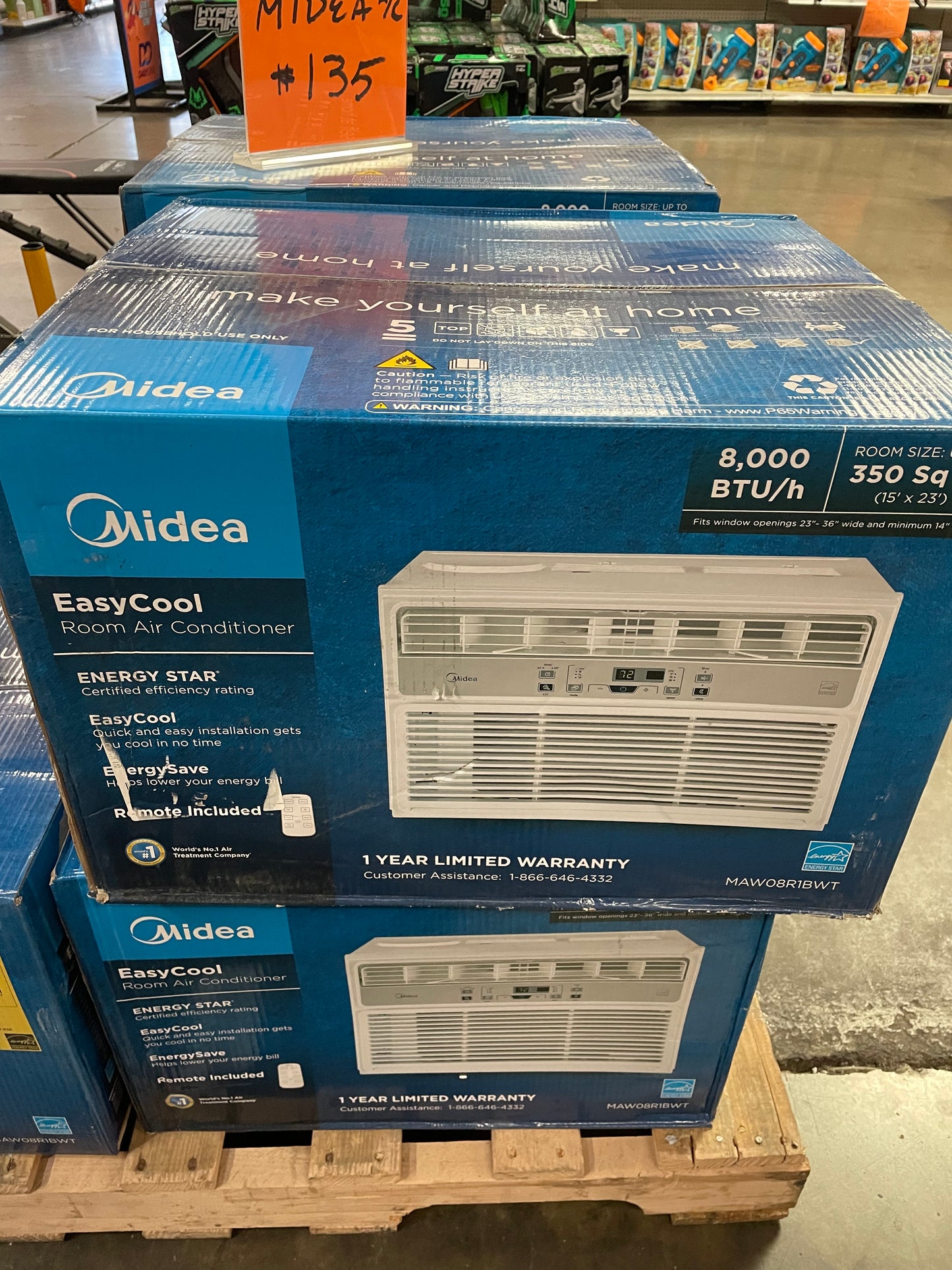 LOT #39 Midea 8,000 BTU Window Air Conditioner (Quantity 24. Retail $9600) PICKUP ONLY!